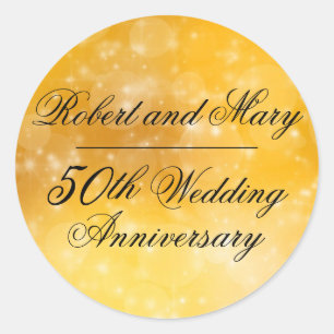 Gold, Black 50th Wedding Anniversary Envelope Seal