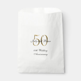 Gold Black 50th Wedding Anniversary Favour Bags