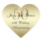 Gold Black 50th Wedding Anniversary Heart Sticker