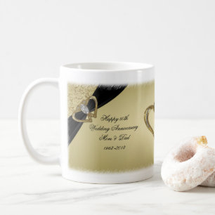 Gold Black 50th Wedding Anniversary Mug