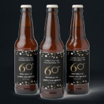 Gold black 60th birthday theme confetti thank you  beer bottle label<br><div class="desc">Raise a toast to 60 incredible years of life and celebrate in style with our "Gold Black 60th Birthday Theme Confetti Thank You Beer Bottle Label." Make your milestone birthday party truly memorable by expressing your gratitude to your guests with these stylish and personalised beer bottle labels. Pop the bubbly...</div>