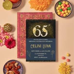 Gold & Black 61st–69th Birthday Party Invitations