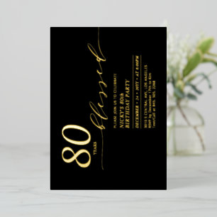Gold & Black 80 Years Loved 80th Birthday Party