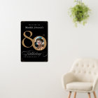 Gold Black 80th Birthday Party Welcome Sign Board