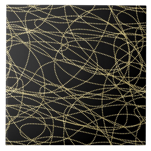 Gold Black Abstract Tile (Front)