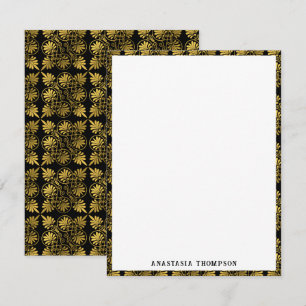 Gold Black Ancient Greek Meander Pattern Card