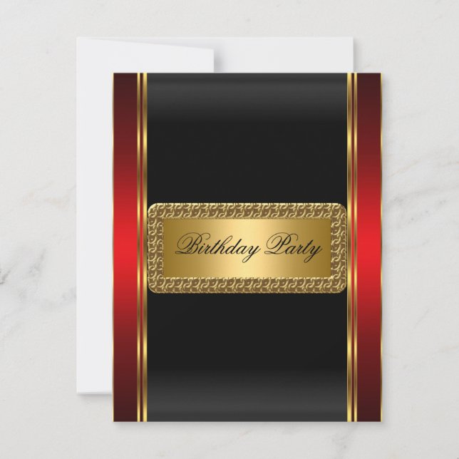Gold Black and Red Art Deco Invitation (Front)