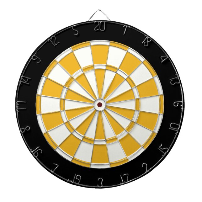 Gold Black And White Dartboard (Front)