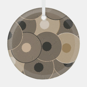 Gold Black Arc Wheels: Abstract Glass Tree Decoration