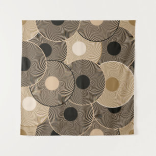 Gold Black Arc Wheels: Abstract Tapestry