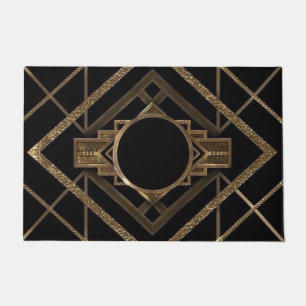gold, black,art deco, metallic,pattern,vintage,chi doormat