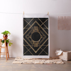 gold, black,art deco, metallic,pattern,vintage,chi fabric