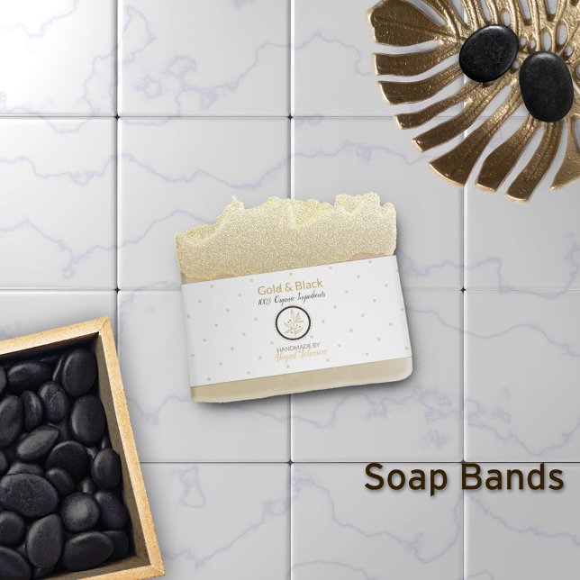 Gold & Black Artisan Soap Band Wrap Packaging Invitation Belly Band (Creator Uploaded)