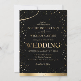 Gold & Black Beautiful Elegant Wedding Invitation