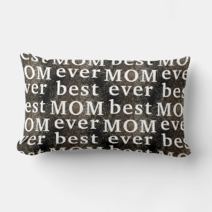 Gold Black Botanical Modern MAMA   best MOM ever Lumbar Cushion