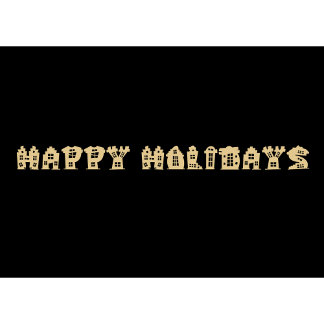 Gold Black Building Font Business Holiday Card