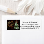 Gold Black Business Christmas Return Address Label<br><div class="desc">This is a matching label to a card found in this collection. It can also be used as a stand-along return address label.  If you need any design assistance or have any questions,  just sent an email to charmdesignstudio@rcn.com and we'll be delighted to assist.</div>