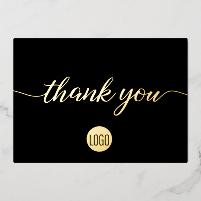 Gold Black Business Elegant Thank you  (Front)
