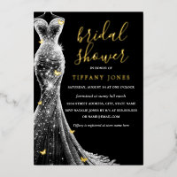 Gold Black Butterfly Dress Bridal Shower 