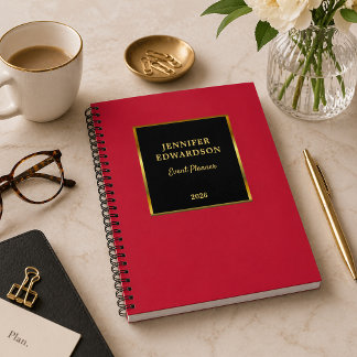 Gold black cardinal red professional business notebook