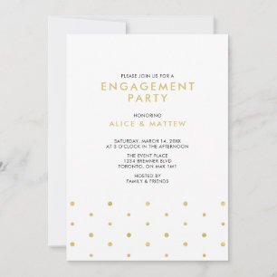 Gold & Black   Chic Modern Engagement Party Invitation