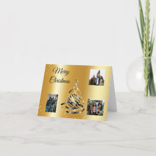 Gold & Black Christmas Tree Folded Photo Card