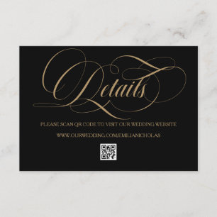 Gold Black Classic Simple Wedding Enclosure Card