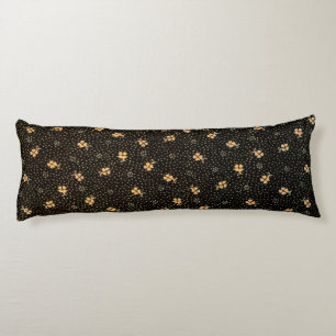 Gold Black Clover Pattern Body Pillow