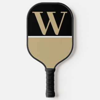 Gold & Black College Monogram Pickleball Paddle