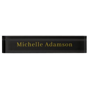 Gold & Black Color Professional Plain Modern Nameplate