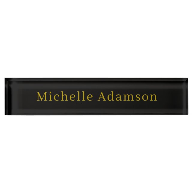 Gold & Black Color Professional Plain Modern Nameplate (Front)