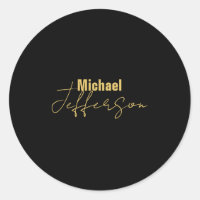 Gold black colour elegant modern minimalist name