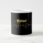 Gold black colour elegant modern minimalist name large coffee mug<br><div class="desc">A perfect design that will work in business or in your private life. A simple,  minimalist,  perfect look. Just for you.</div>