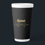 Gold black colour elegant modern minimalist name latte mug<br><div class="desc">A perfect design that will work in business or in your private life. A simple,  minimalist,  perfect look. Just for you.</div>