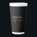 Gold black colour elegant modern minimalist name latte mug<br><div class="desc">A perfect design that will work in business or in your private life. A simple,  minimalist,  perfect look. Just for you.</div>