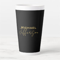 Gold black colour elegant modern minimalist name