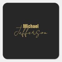 Gold black colour elegant modern minimalist name