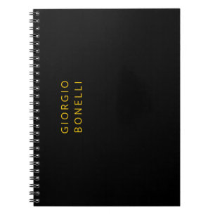 Gold & Black Colour Minimalist Personal Modern Nam Notebook