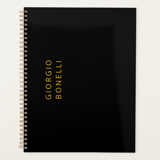Gold & Black Colour Minimalist Personal Modern Nam Planner (Front)