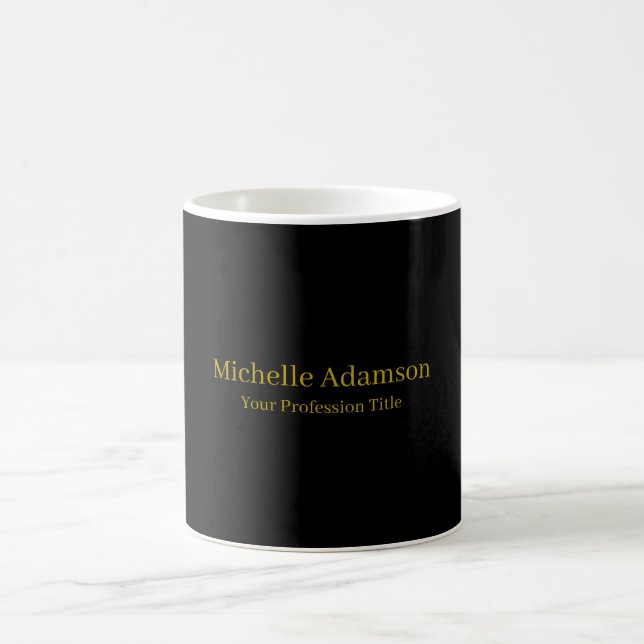 Gold & Black Colour Professional Plain Modern Coffee Mug (Center)
