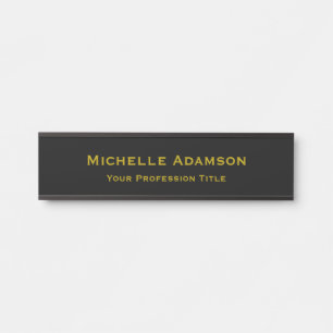 Gold & Black Colour Professional Plain Modern Door Sign