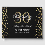 Gold Black Confetti 30th Birthday Party Guest Book<br><div class="desc">Elegant 30th Birthday Party Gold Glitter Confetti Black template.</div>