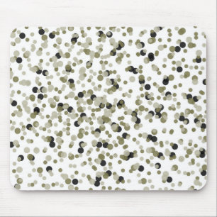 Gold Black Confetti Dots Mouse Pad