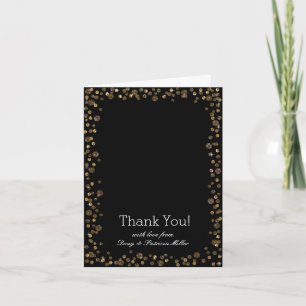 Gold Black Confetti Dots Thank You