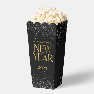 Gold Black Confetti New Year's Eve Party Favour Box