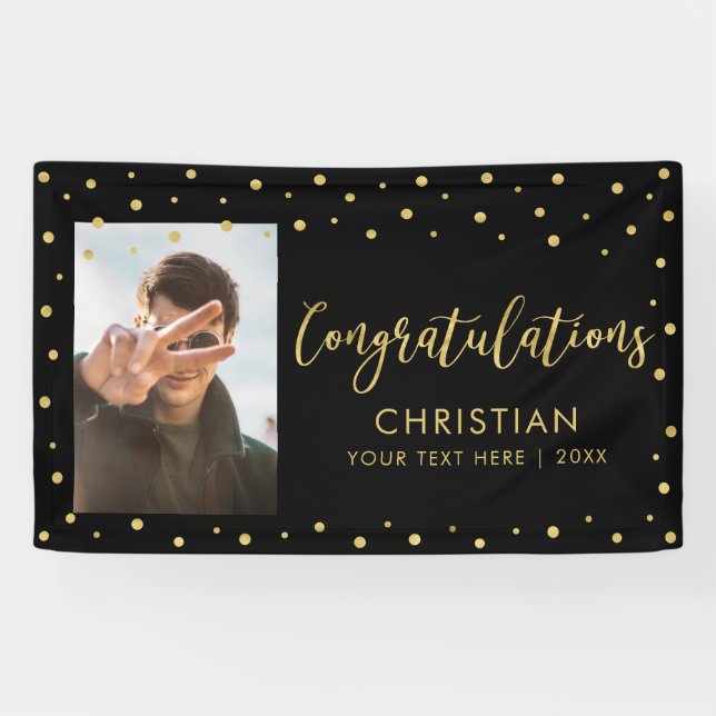 Gold & Black | Congratulations Party, Event Photo Banner (Horizontal)
