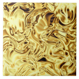 Gold Black Crinkle Pretty Tile