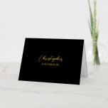 Gold & Black Custom Text / Your Name Stationery Foil Greeting Card<br><div class="desc">This custom card design features a real foil text with black background. You can personalised the text and choose the foil stamp(gold or silver). This stylish greeting card can use for your personal stationery or your business. More designs are available at my shop BaraBomStudio.</div>