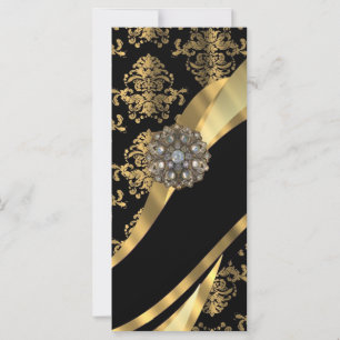 Gold & black damask pattern