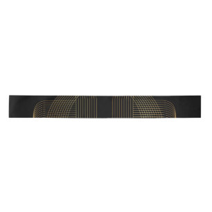 Gold, black, elegant, cool, unique trendy line art satin ribbon